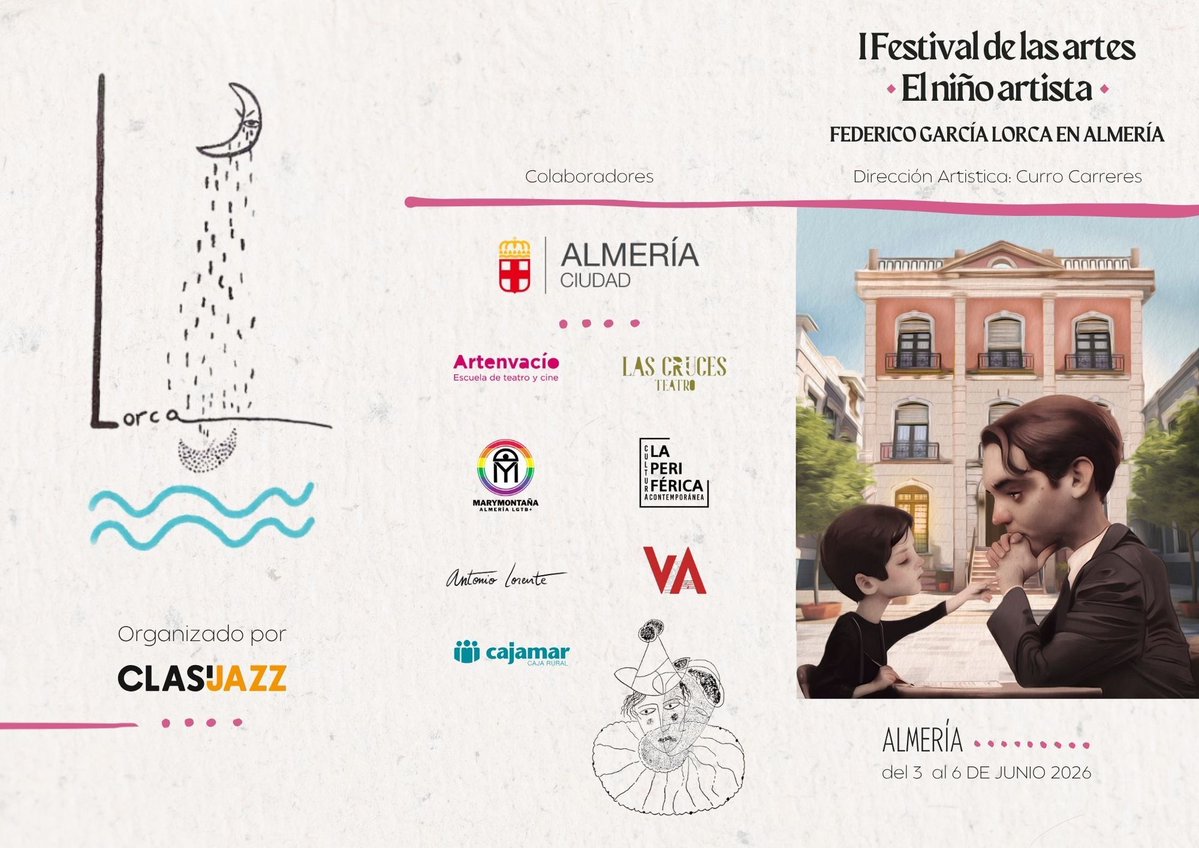 clasijazz's tweet photo. Mirad que bonito ha quedado el I Festival de las Artes - El niño artista- Federico Garcia Lorca en Almería . 
Entradas para el Teatro Apolo donde descubrió el teatro y el cine por primera vez . Será precioso el 4 junio 20:30 h . Aquí tenéis toda 
https://t.co/7BOcSJD5My https://t.co/6KqGGk4H6P