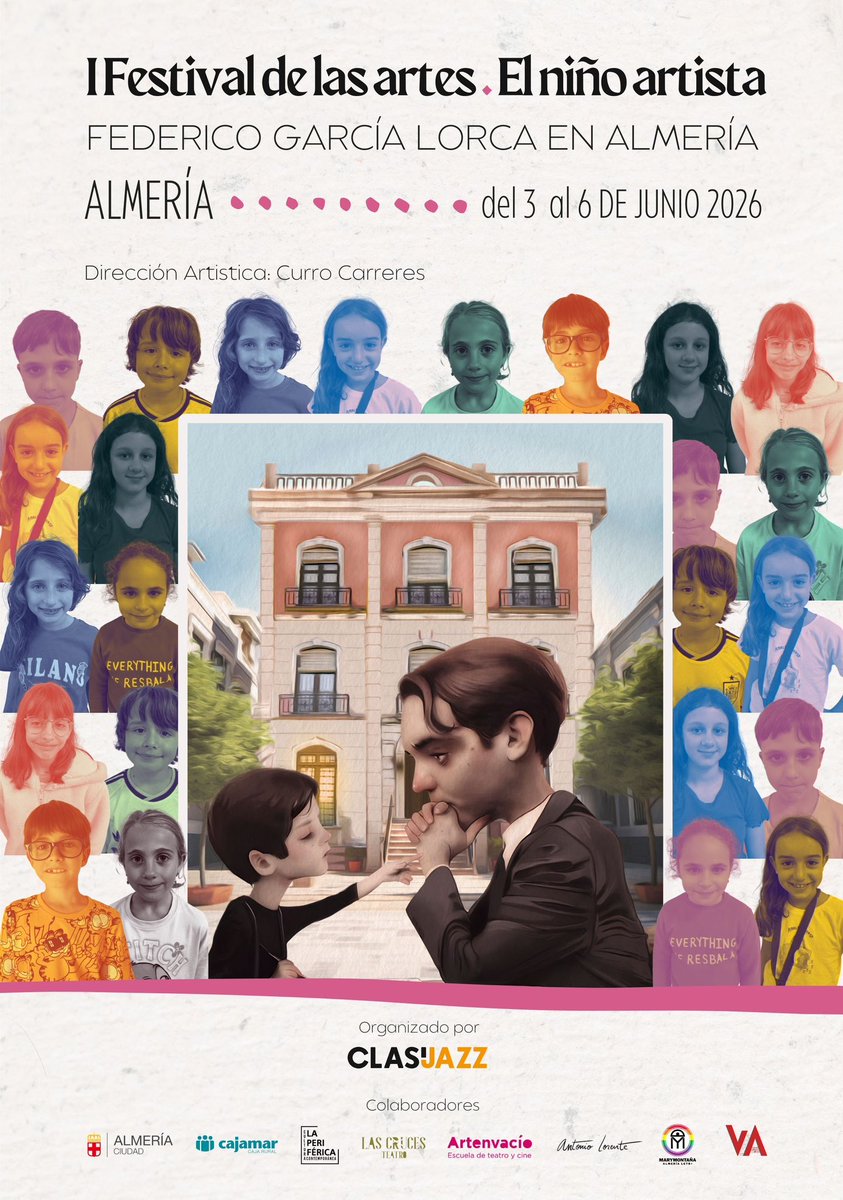 clasijazz's tweet photo. Mirad que bonito ha quedado el I Festival de las Artes - El niño artista- Federico Garcia Lorca en Almería . 
Entradas para el Teatro Apolo donde descubrió el teatro y el cine por primera vez . Será precioso el 4 junio 20:30 h . Aquí tenéis toda 
https://t.co/7BOcSJD5My https://t.co/6KqGGk4H6P