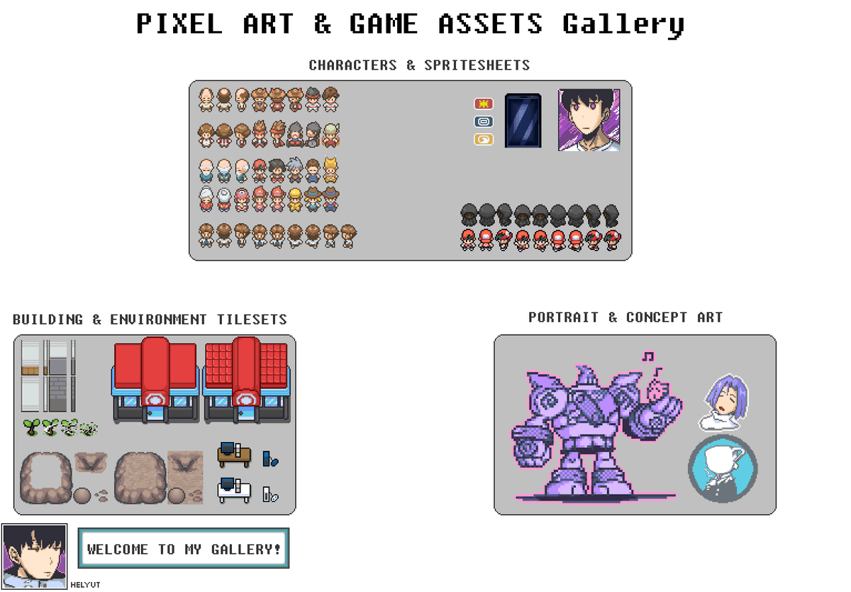 helygp9's tweet photo. Hey! I'm open for Pixel Art commissions. I can create characters, spritesheets, and tilesets for your indie game. DM me or check my Fiverr gig: https://t.co/ZWhHuR85C8
#PixelArt #IndieDev #GameDev #AssetPack #Aseprite https://t.co/I6wEa3WXX3