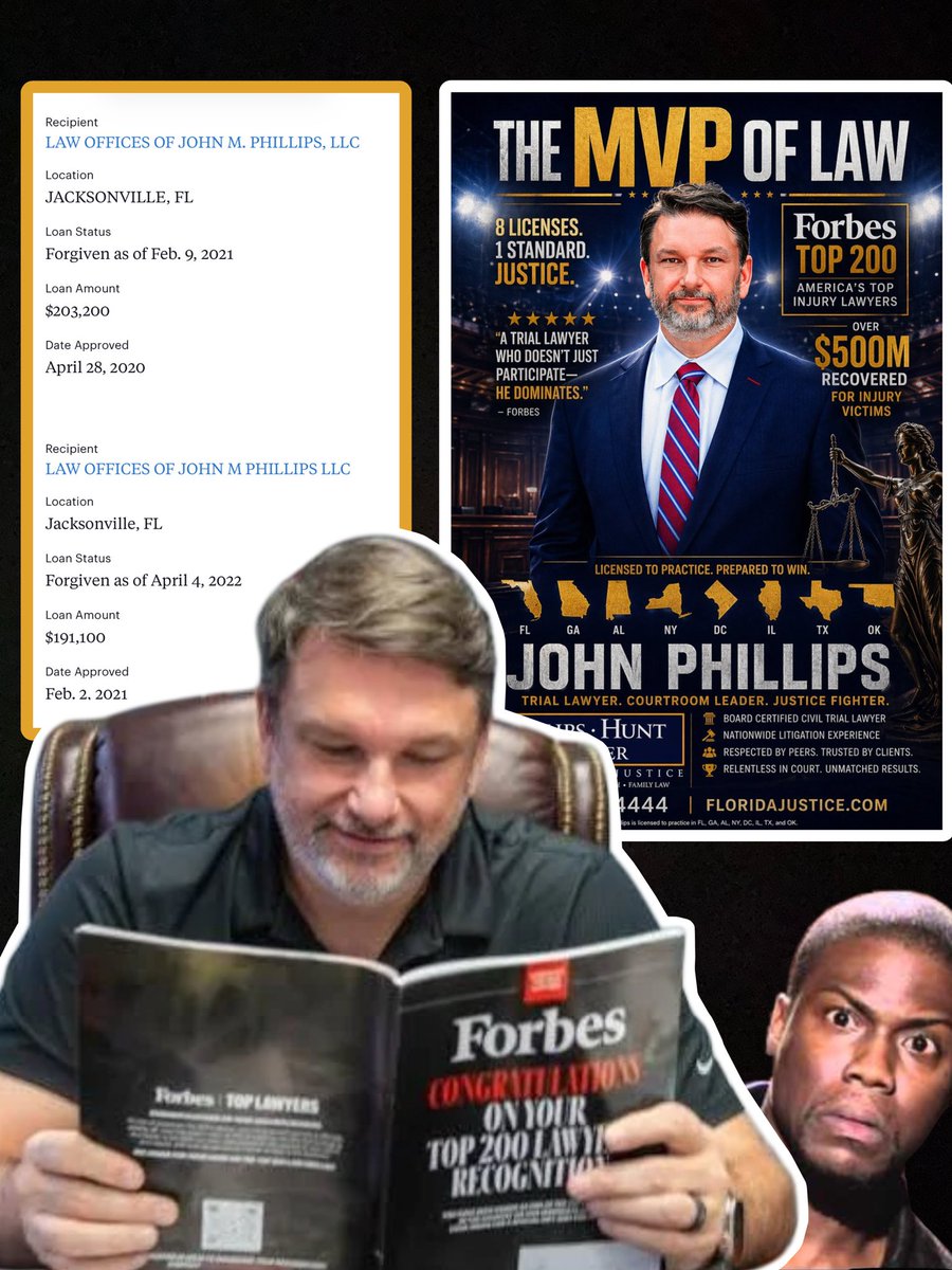 TigerKingNews's tweet photo. How I wish @POTUS would demand an audit of everyone who received PPP handouts from Uncle Sam. More lawyers took PPP money than any other single profession, let that sink in. John M Phillips @JohnPhillips @knowthelawyer took more than $400,000 while telling everyone how great he was, how does that even make sense?  A top 200 lawyer, who’s too broke to pay the girl who fetches his coffee and answers the phone?   But, he managed to buy a beach house the same month his PPP loan was forgiven. BTW, the beach-house is now in foreclosure. His third repo’d property in the last 15 years. @CityofJax @JaxBizJournal @jaxdotcom @MayorDeegan @wjxt4 @JaxShrimp @Jaguars  @TheJetSkiKing @tigerkinglegend @bonediggerlion @angelaptweets @ThomasWolfCPA