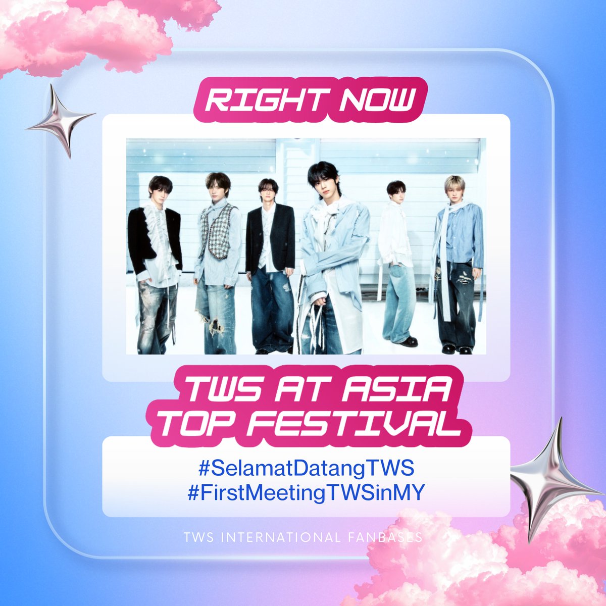 TWS_WithcrewINA's tweet photo. [HASHTAG EVENT]

— 42deul!! TWS hari ini menjadi pengisi acara di Asia Top Festival 2026 🌟

• Untuk meramaikan, gunakan hashtag berikut:
• Jangan lupa saling ↻ / ♡

TWS AT ASIA TOP FESTIVAL 
#SelamatDatangTWS
#FirstMeetingTWSinMY https://t.co/YTcwbttwhZ