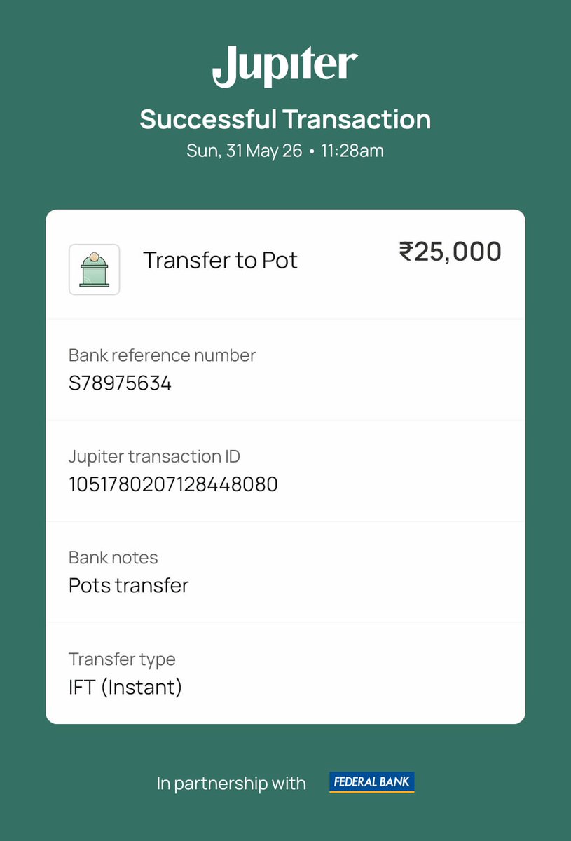 mitsumistry's tweet photo. @Jupiter_Cares @CP_SuratCity  @GujaratPolice I transferred ₹25000 to jupiter savings pot and its not reflecting in pots. Support or help also not responding i am so scared and stressed this was all i have. https://t.co/fmjafoIVjY