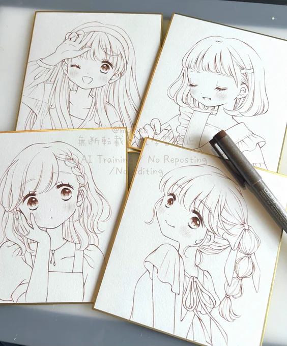 コミティアに向けての色紙✒️
前描いた木漏れ日シリーズが好評だったのでまた描いてます🌿 