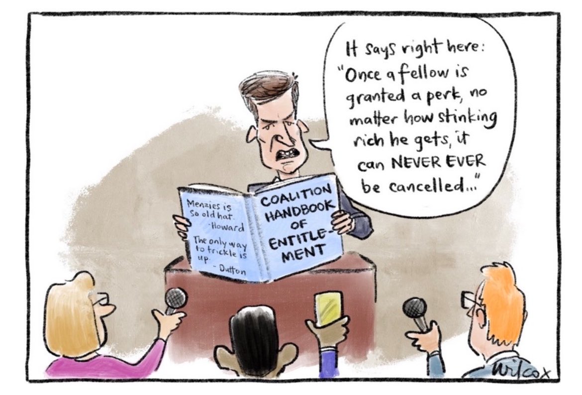 LNPvoterfail's tweet photo. @strangerous10 @chrisudy Now the greedy bastards think they are entitled to keep CGT discounts and NG forever! Despite the damage it is doing. #auspol https://t.co/HWKGeQdIga