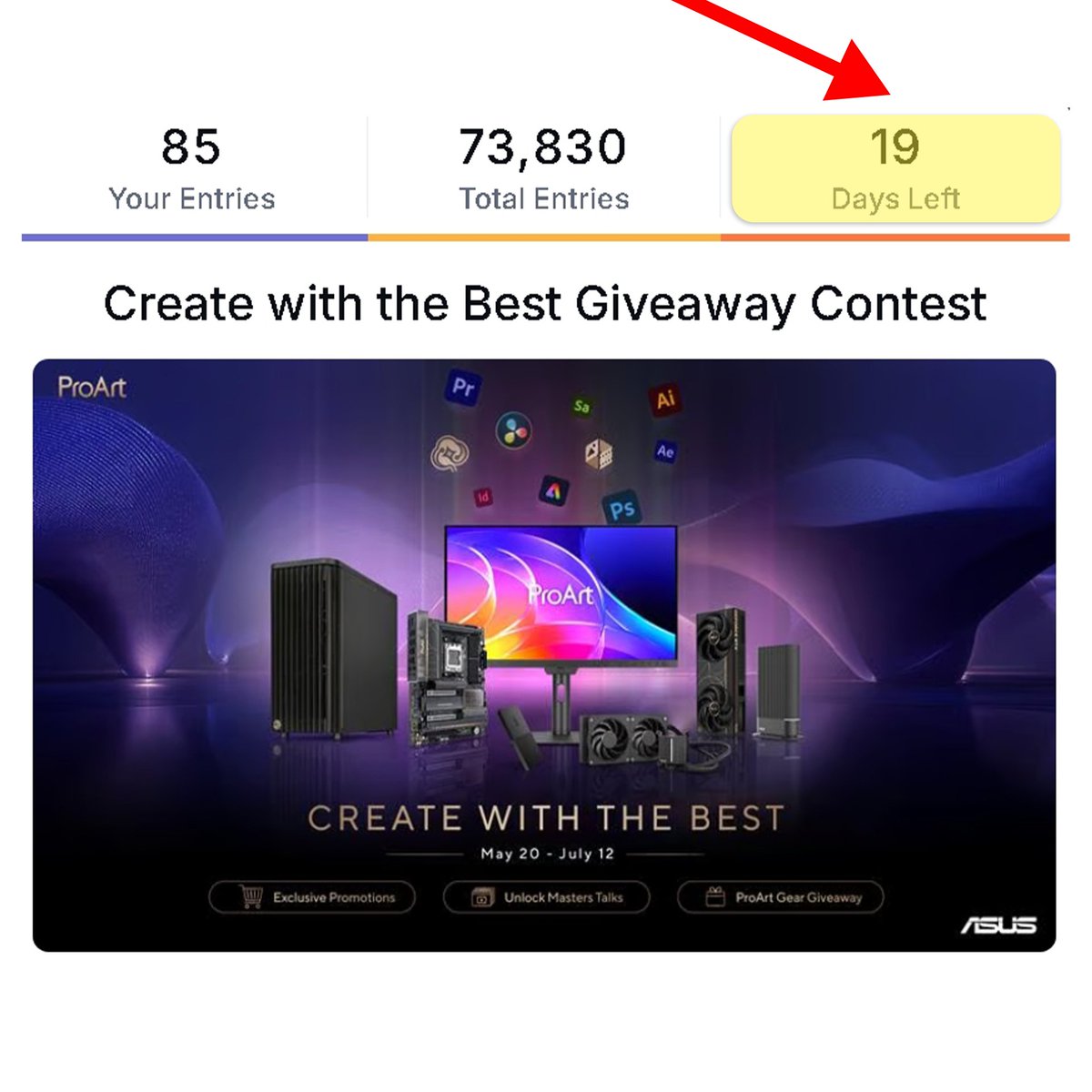 Kalindu09's tweet photo. 🎨 Calling all Creators!

There's still 19 days left to enter the @ASUS ProArt #CreateWithTheBest giveaway. If you're into video editing, design, animation, or content creation, this is definitely worth checking out.

Join Here:
https://t.co/W91jQyKcFo https://t.co/e2dHPgoesu