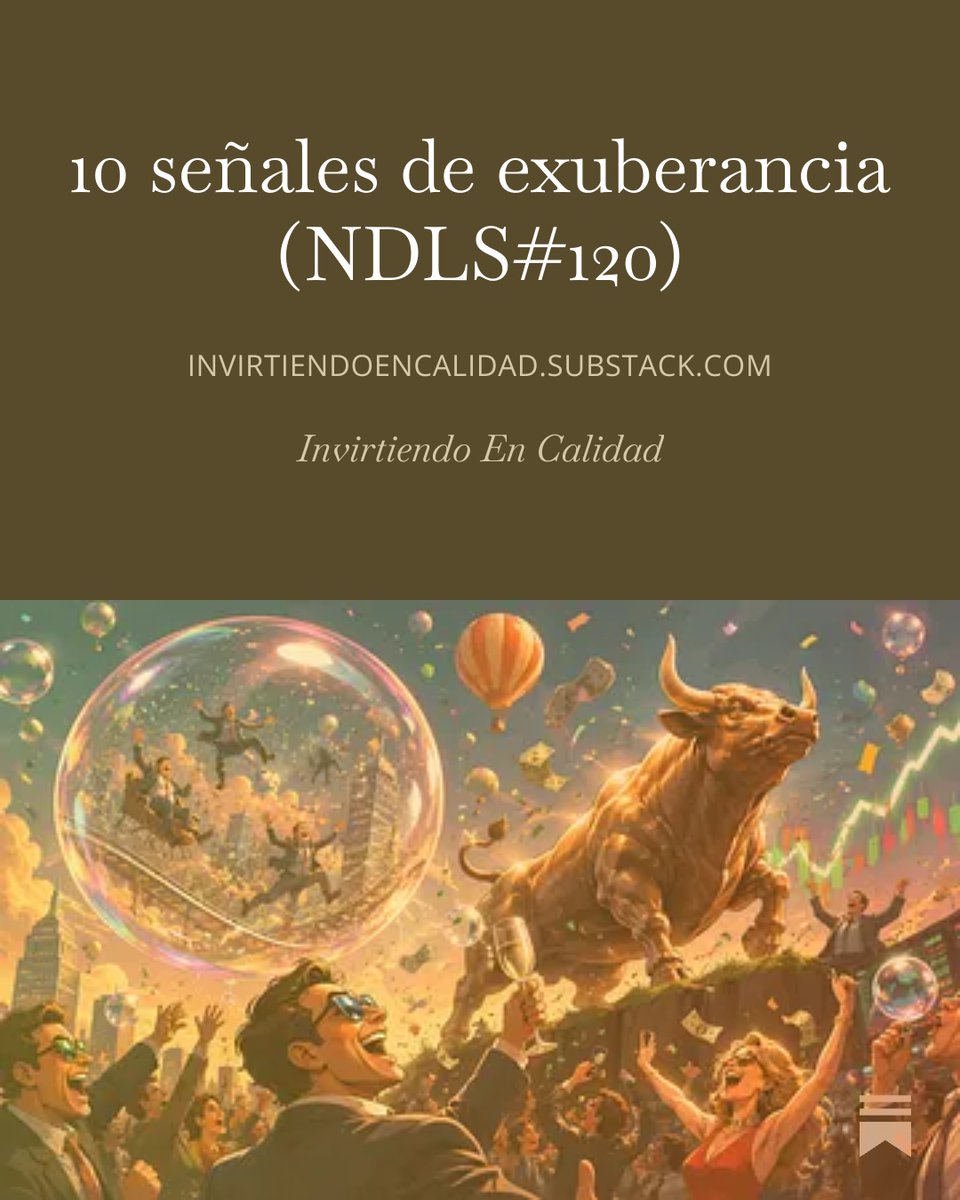 InvEnCalidad's tweet photo. Publicado NDLS: 10 señales de exuberancia

El título es autoexplicativo, comparto 10 señales que a mi juicio muestran que algunas cosas se han ido un poco de madre.

También comparto la nueva herramienta de Invirtiendo en Calidad.

Buen domingo! https://t.co/kmk1qQqMkB