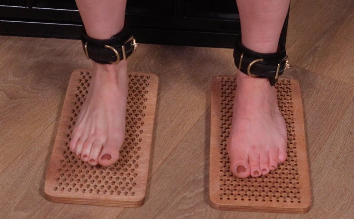 devoted2myANGEL's tweet photo. At Nirvana Dungeon @LadyDarkAngelUK puts her latest female slave through an #paintest that assesses the girl's devotion &amp; endurance using the spiked boards on which the girl has to stand while taking a #whipping with the dragon tail

https://t.co/IjwdylTMzm

@RTDoms 
@dommes_rt https://t.co/D1VDP3J9a5