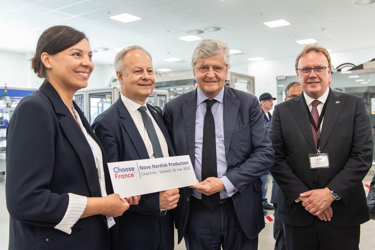 N_Forissier's tweet photo. 📍Journées #ChooseFrance

Visite du site @novonordisk, dont le projet d’extension de 2,1 Md€ annoncé à l’occasion de Choose France 2023 illustre la confiance des investisseurs internationaux dans notre pays.

🇫🇷 Une attractivité qui profite concrètement à nos territoires. https://t.co/sIP71LmiIr