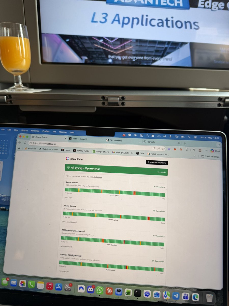 lucaxyzz's tweet photo. Going to Taipei attending $NVDA GTC event. Monitoring situation our $jtvo LLM inference gateway so we can give 99%+ SLA for @AskSurplus $surplus 

@mac_eth https://t.co/39nabQnR7l
