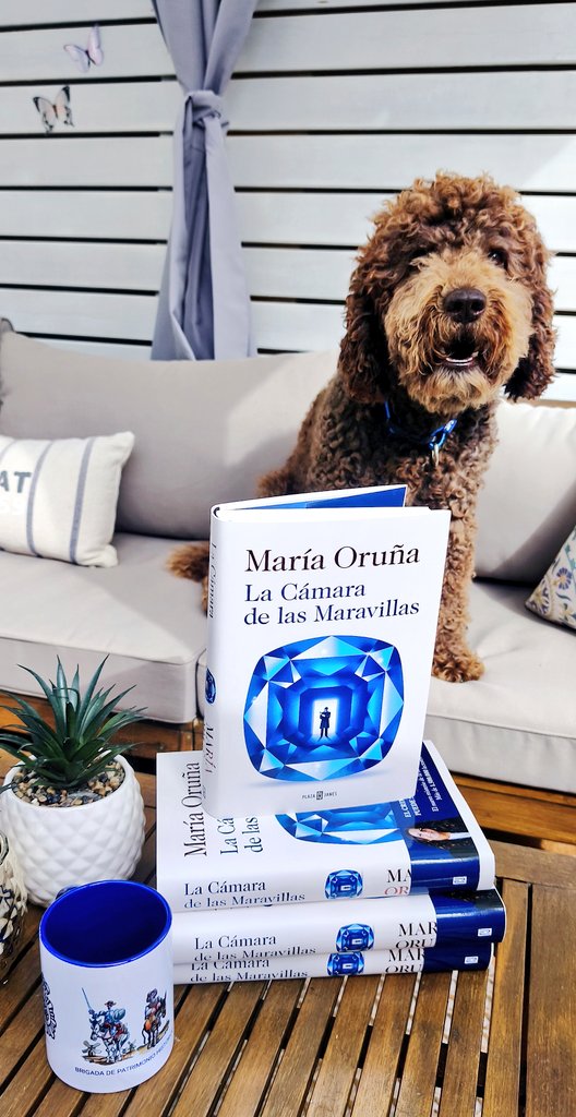 maria_oruna's tweet photo. —Así que libro nuevo... ¿Y esa taza?
—Don Quijote y Sancho Panza, símbolos de la Brigada de Patrimonio Histórico, que es la que investiga en la novela.
—Te crees muy original.
—¿Qué has dicho?
—Que qué genial. Que yo también voy a leer La Cámara de las Maravillas.
—Ay, Gordon.😂 https://t.co/wgKrA9iRzY