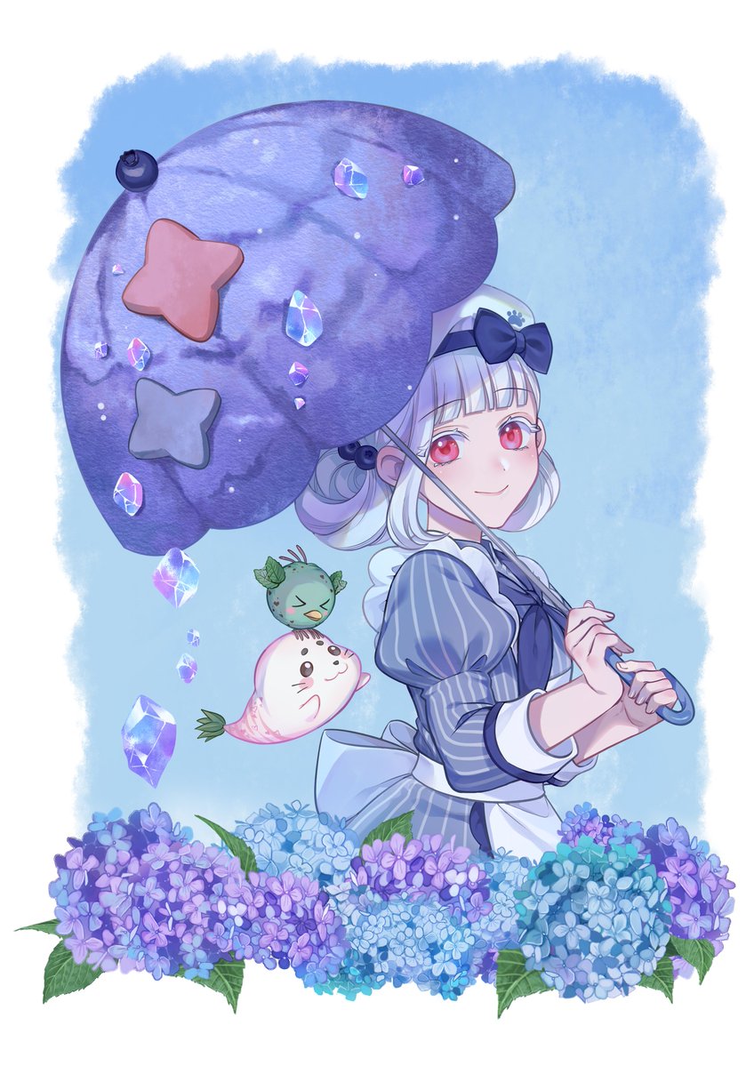 izumiazusa2020's tweet photo. 【#あいすぺっ��� 6月限定メニュー　紫陽花アイス】

6月といえば紫陽花。

梅雨を美しく彩る紫陽花に大はしゃぎのあいすぺっつ達。
可愛い傘と一緒なら、雨も楽しくなりますよね☔️

⬇️あいすぺっつとは？
甘くて可愛い、アイスクリームから生まれた不思議な生物たちが勢ぞろい！
この魅力的なお店では、パステルカラーのあいすぺっつがあなたを待っています。
「飼いますか？それとも食べますか？」

⬇️あいすぺっつのグッズは以下から
https://t.co/5YE8SdV4lh

⬇️いちごサンデーデザイン制作
❤️わらび様
https://t.co/C1vurMY6CU
ココナラでご活躍中です☺️
繊細でかわいい食べ物のデザインに惹かれてご依頼したのですが、お人柄含めてすっかりファンになりました🍓

❤️水乃ちえり様
@139_cheri
https://t.co/L14AaTbvzR
「悪女は氷のプリンスくんを舐めつくす」で線画を担当してくださった方🖼️
かわいい絵柄にときめく毎日❤️

📕「悪女は氷のプリンスくんを舐めつくす（Webtoon）」は以下のURLでご覧いただけます
https://t.co/ExfPt6KwVw