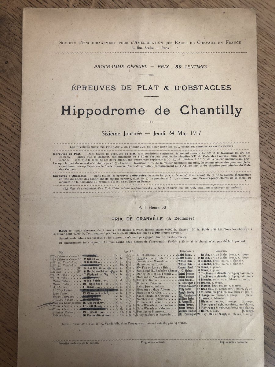 lucasphilippe6's tweet photo. Hippodrome de Chantilly jeudi 24 Mai 1917 épreuves de plat et Obstacles https://t.co/4pKHfRkGcV
