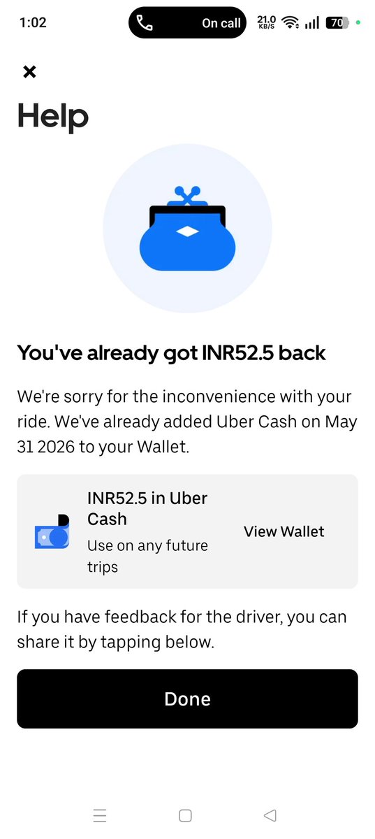 bugsblac's tweet photo. I booked a auto today for 281 but driver said he'll have to pay 70 rupees extra to railway or some other road tax in that area and charged extra i.e fare + 70 rupees extra. I tried raising same issue on app but ended up getting 52 rs in wallet which make no sense. Kindly check https://t.co/Ovi3AIMMez