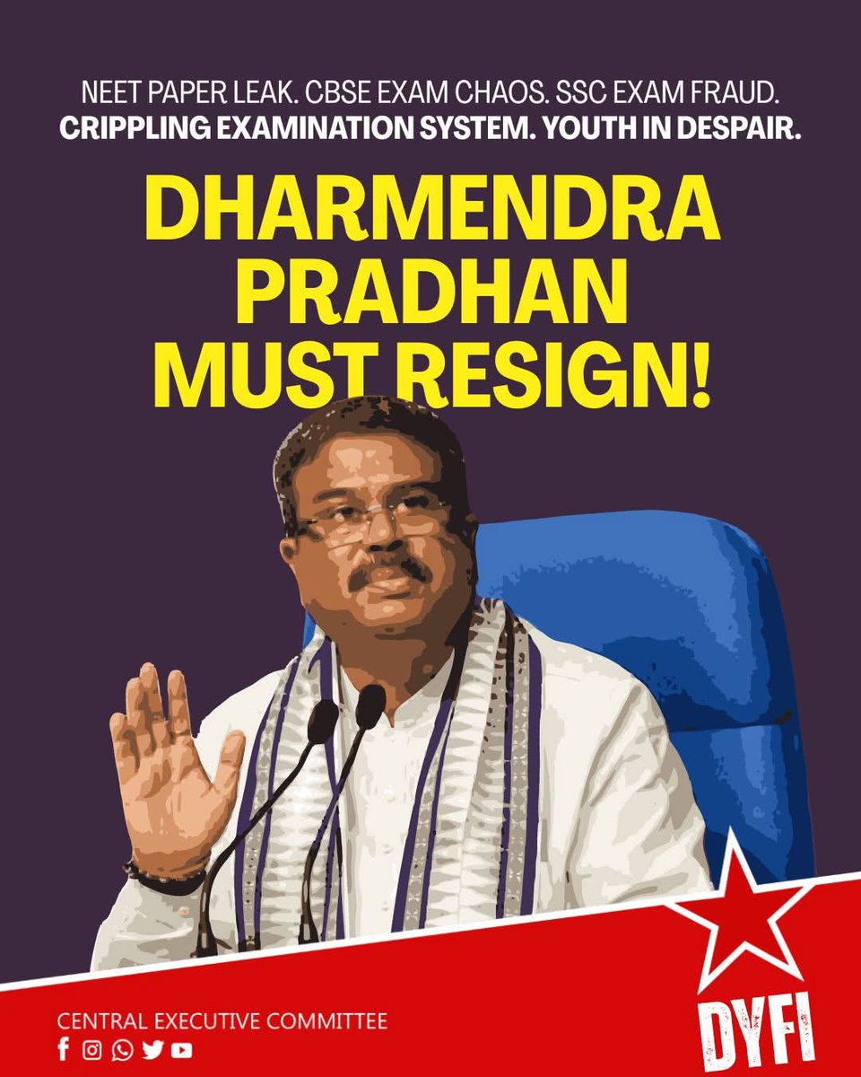 bedabratadyfi's tweet photo. Youth of the country demands immediate resignation of Dharmendra Pradhan!
#dharmendrapradhanmustresign #neetscam #neetpaperleak #sscscam #cbse #exam https://t.co/CPwHXSx7TC