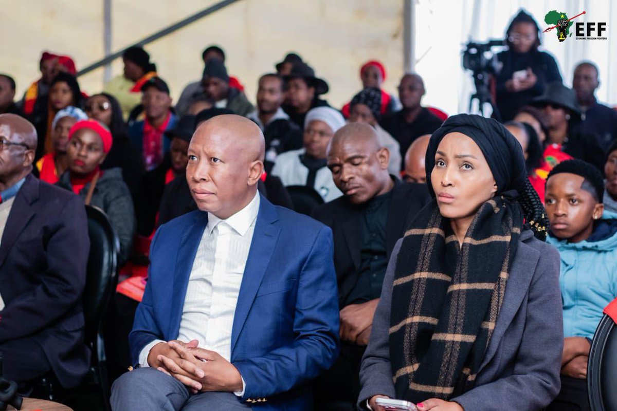 EFFSouthAfrica's tweet photo. ♦️In Pictures♦️

The President and Commander in Chief @Julius_S_Malema has arrived for the Funeral Service of the late Fighter Tebogo Chokoe 

#RIPFighter https://t.co/lijMGOFFhM