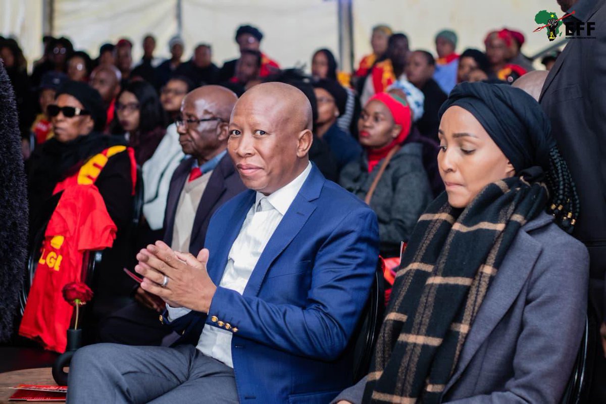 EFFSouthAfrica's tweet photo. ♦️In Pictures♦️

The President and Commander in Chief @Julius_S_Malema has arrived for the Funeral Service of the late Fighter Tebogo Chokoe 

#RIPFighter https://t.co/lijMGOFFhM