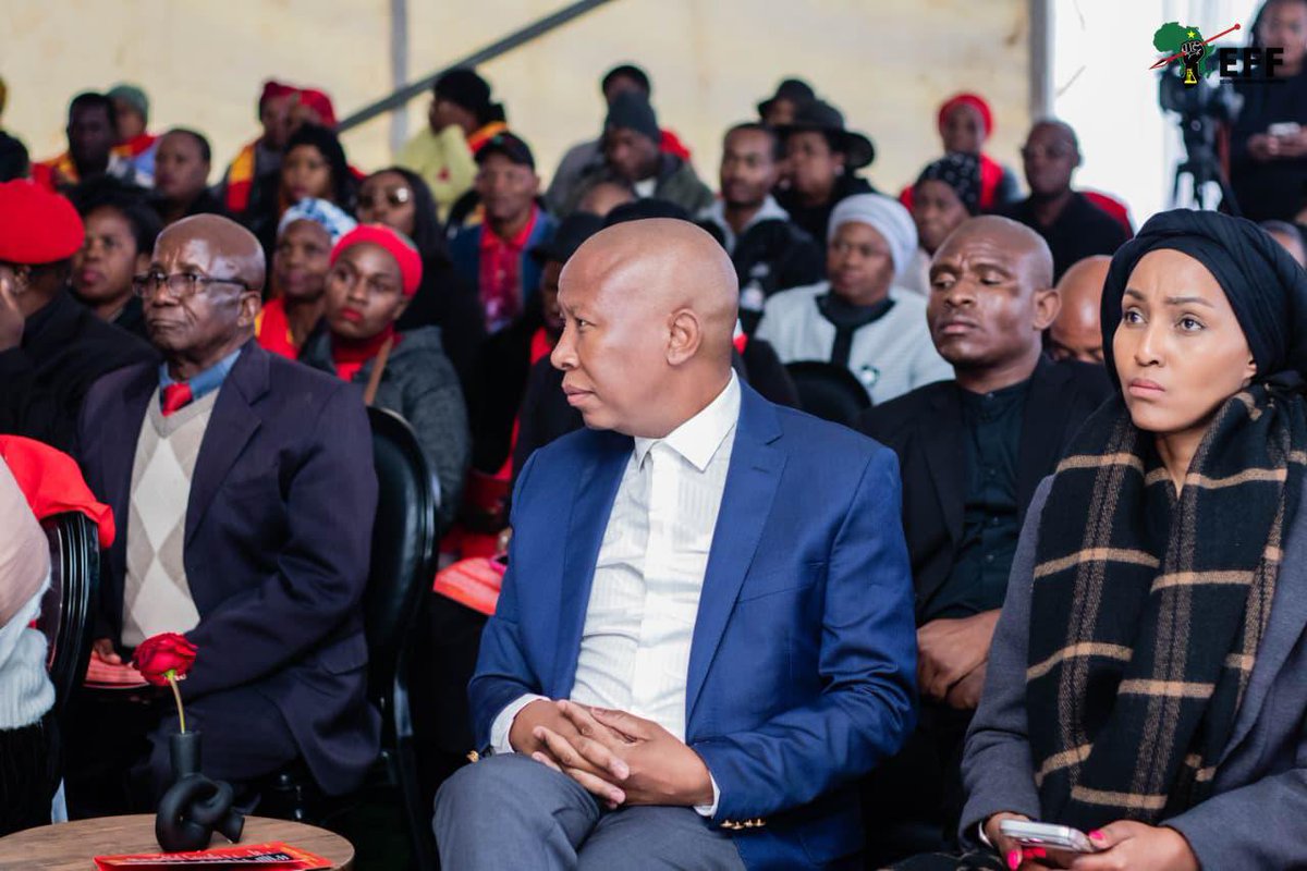 EFFSouthAfrica's tweet photo. ♦️In Pictures♦️

The President and Commander in Chief @Julius_S_Malema has arrived for the Funeral Service of the late Fighter Tebogo Chokoe 

#RIPFighter https://t.co/lijMGOFFhM