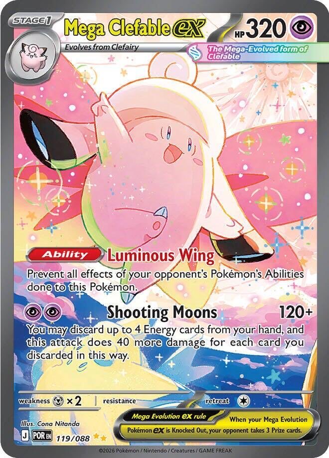 Tylerr_Creative's tweet photo. @PokeVeil It’s interesting how only some Mega Cards have the non mega form in the card like Mega Zard X, Clefable, and a few others. I wonder why some like Absol or Starmie don’t follow the trend https://t.co/9j9LFnxofc