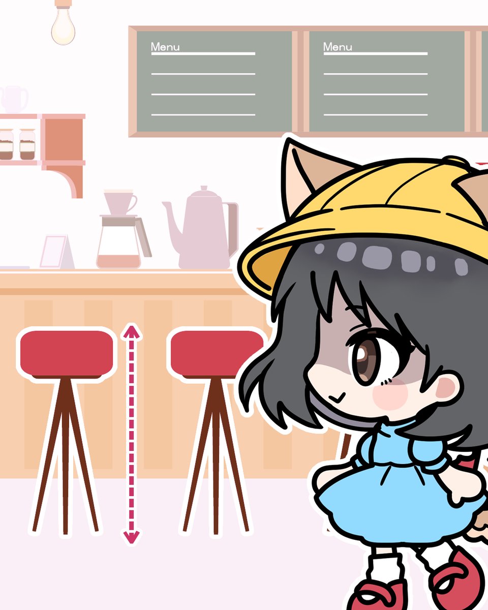 minimusu_miniko's tweet photo. ＼低身長女子あるある／

カフェでカウンター席に案内されると

カウンターチェアの高さに
緊張が走る…

 #低身長女子 https://t.co/1Cf0sjwO0P