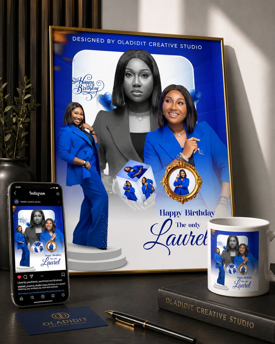 oladiditai's tweet photo. 🚀 Ordinary photos transformed into a stunning birthday masterpiece! This is what happens when creativity has no limits. 💙✨
Client satisfaction is the goal. Oladidit Creative Studio
#FlyerDesign #PhotoManipulation #BirthdayFlyer #GraphicArtist https://t.co/BRhTRqKnNR