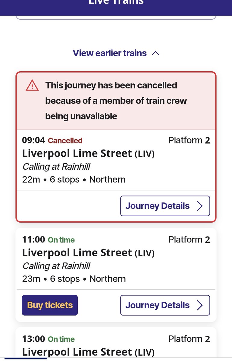 Stackalaka_'s tweet photo. Why pretend you're running this train when you cancel it the majority of the time @northernassist

First train on a Sunday is 11am and then at 2hr intervals so no alternative for the journey. https://t.co/AON6l4q3ov