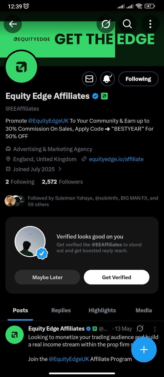 GoldCap_FX's tweet photo. @CableAnalyst @EquityEdgeUK @EEAffiliates All tasks are done ✅ 
I'm in ✋ https://t.co/R2yDqJIQ12