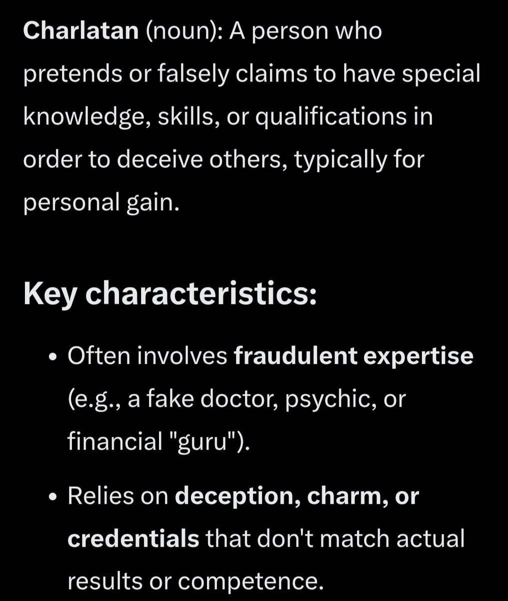 FemCanuck's tweet photo. @mario4thenorth He's the literal definition of a charlatan. https://t.co/Dd9DIRPrLP