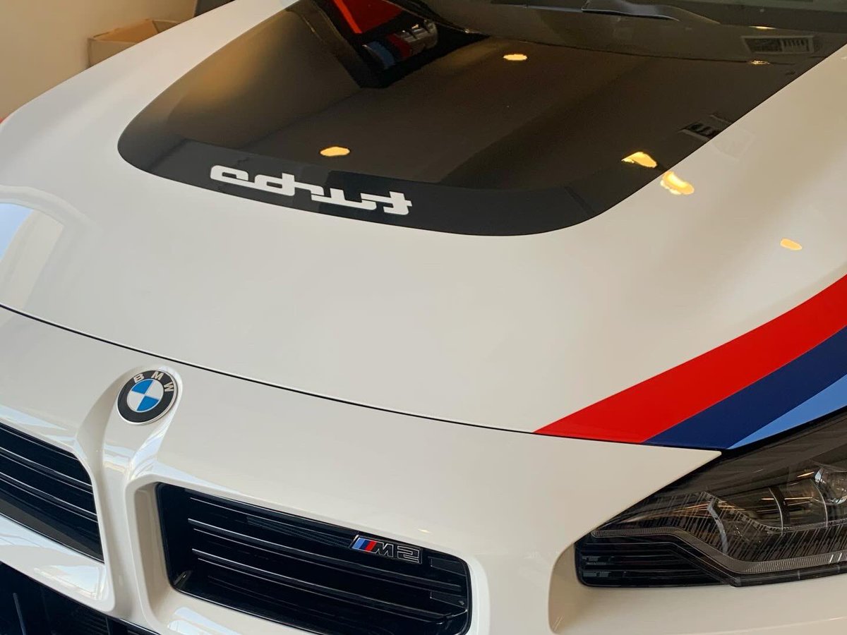 KenBhan's tweet photo. the words "turbo" are printed backwards… when people see it in the rearview mirror, they know to look out… 🚙🤣🚙 ... limited edition BMW, tribute to the 2002 turbo, which featured a backwards "turbo" on the front air dam... #car #laughs and #Horsepower https://t.co/idRYDw2Fom https://t.co/QoXcaGuT5V