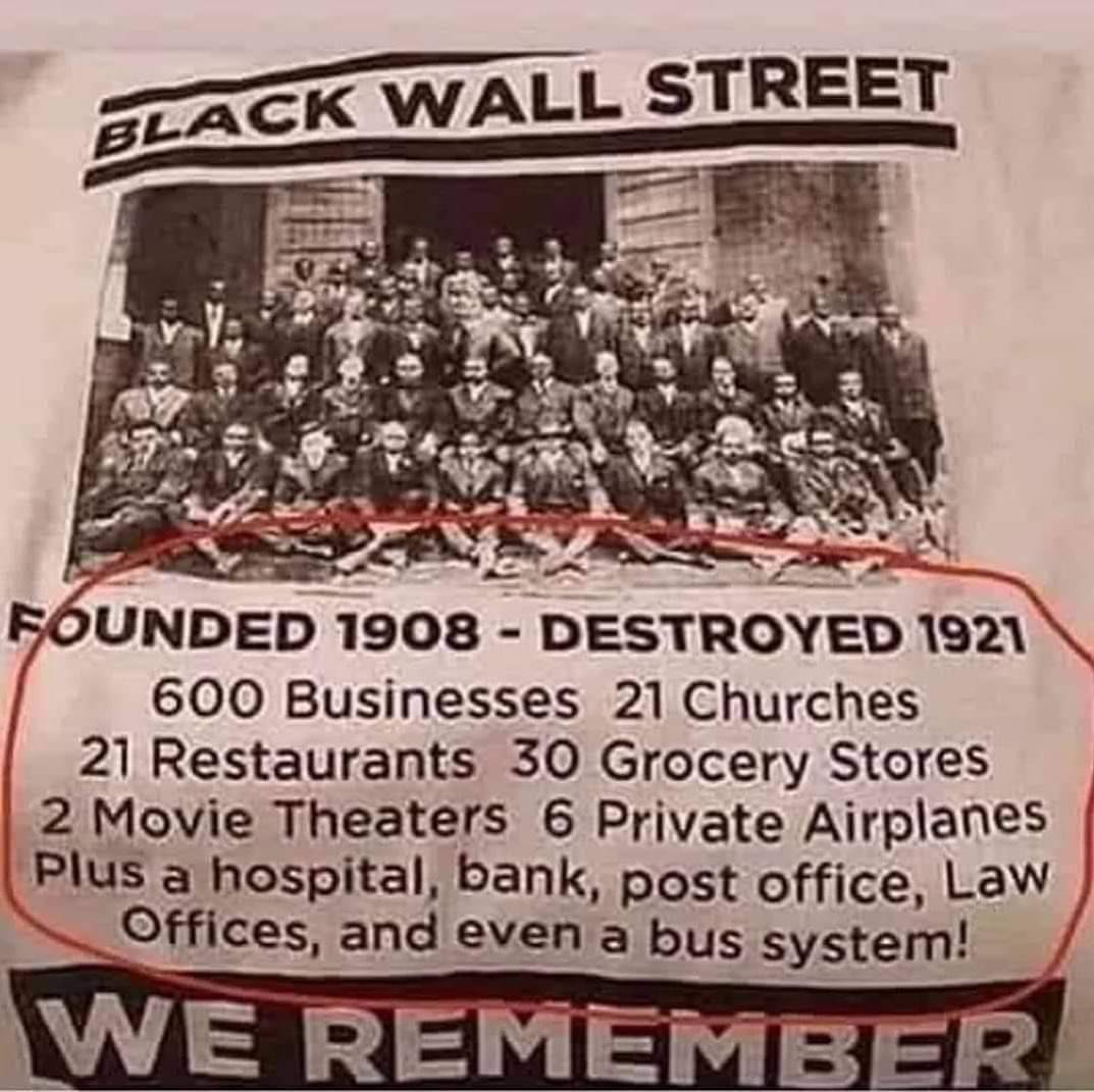BlkHistStudies's tweet photo. Remembering Greenwood Black Wall Street. #tulsamassacre #blackwallstreet #blackentrepreneurship #racism #terrorism https://t.co/b6u7keSJAy