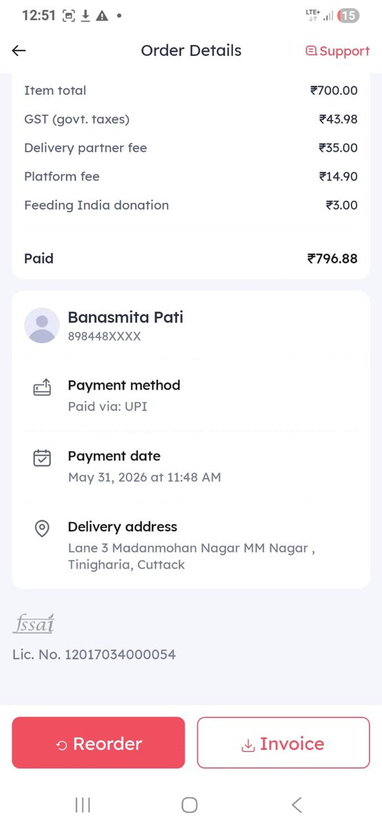 iamAuthorMaya's tweet photo. #zomato #zomatofraud 
@zomato @zomatocare @Zomato_india 
@deepigoyal 

We ordered a prepaid one of 796 rupees today and they simply didn’t deliver ! Tried calling multiple times. Instead of resolving, they misbehaved. 

We have all call recordings ! Shameful https://t.co/tWfF3DuV0v