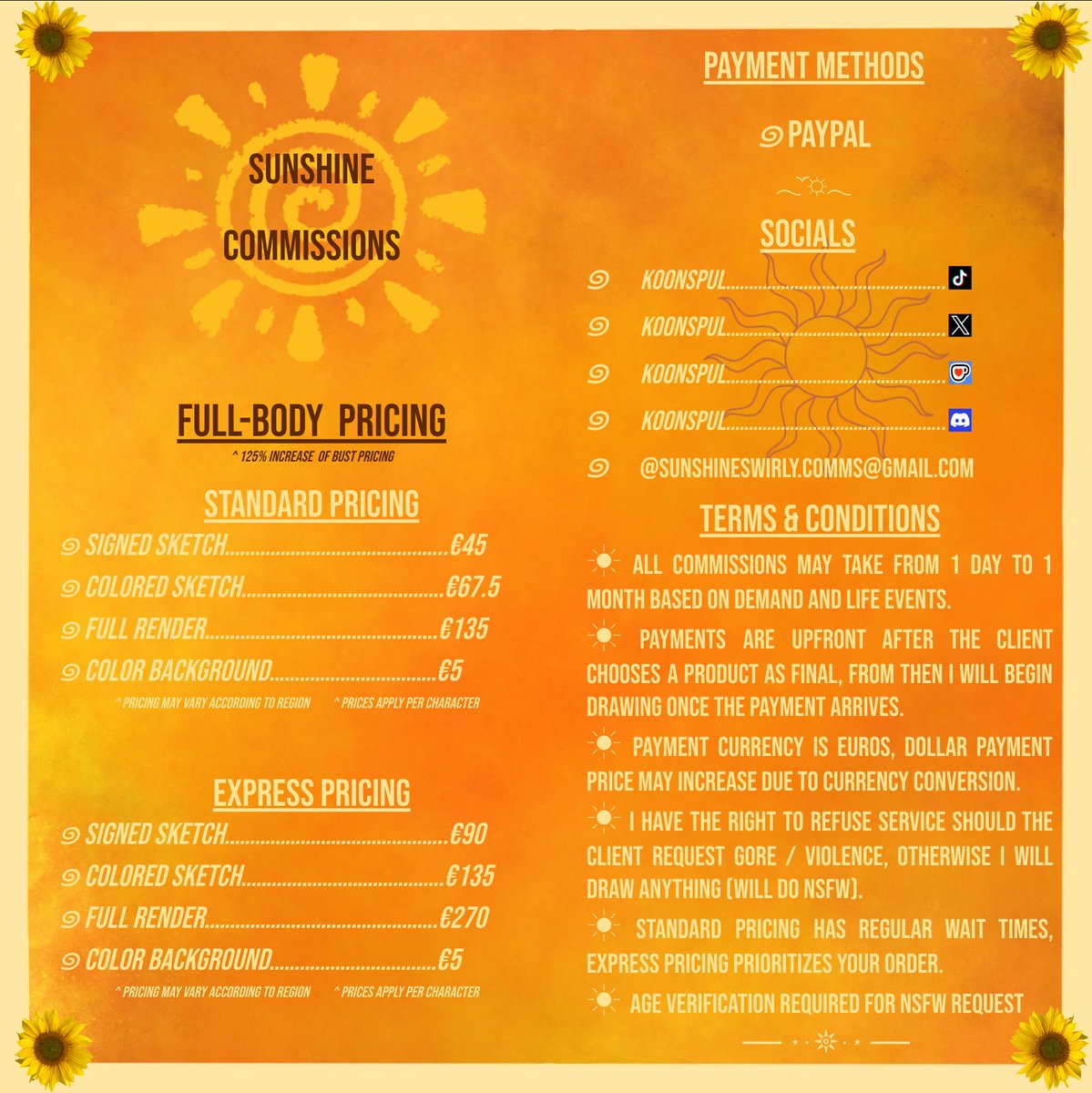 koonspul's tweet photo. My Commission sheet 🤲🏼☀️🧡 https://t.co/SGL8WEW7Tx