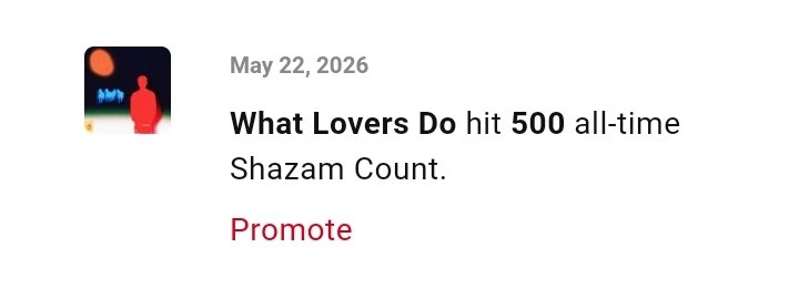 mxchaelblue's tweet photo. 500 shazams on "What Lovers Do" is kinda crazy. If you love this song, I love you https://t.co/xXKYfXXi1F