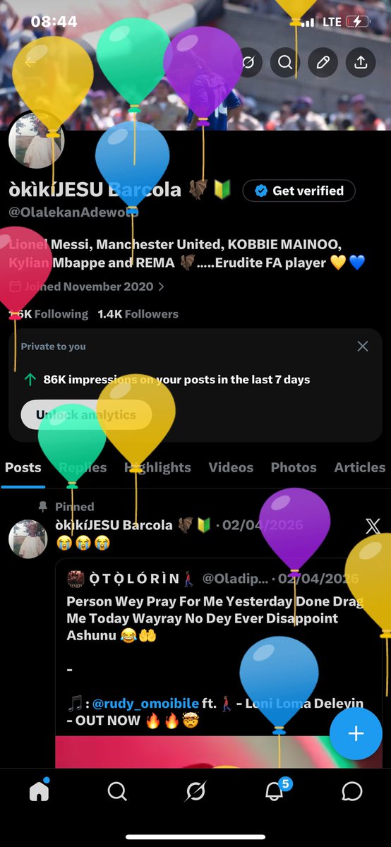 OlalekanAdewol8's tweet photo. Woke up to balloons 
Happy birthday okikiJESU 🦾 https://t.co/IG7SesO6Mh