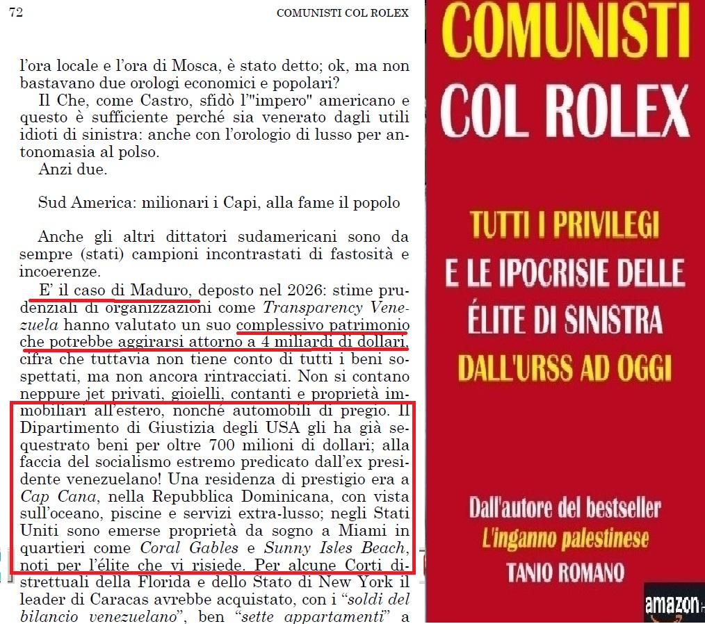 bugia_la's tweet photo. IL comunista Maduro con patrimonio di 4 miliardi di dollari
Dal volume "Comunisti col rolex pagine 72 e ss.
https://t.co/QcvOQhEcx9 https://t.co/esnPGKR5tc