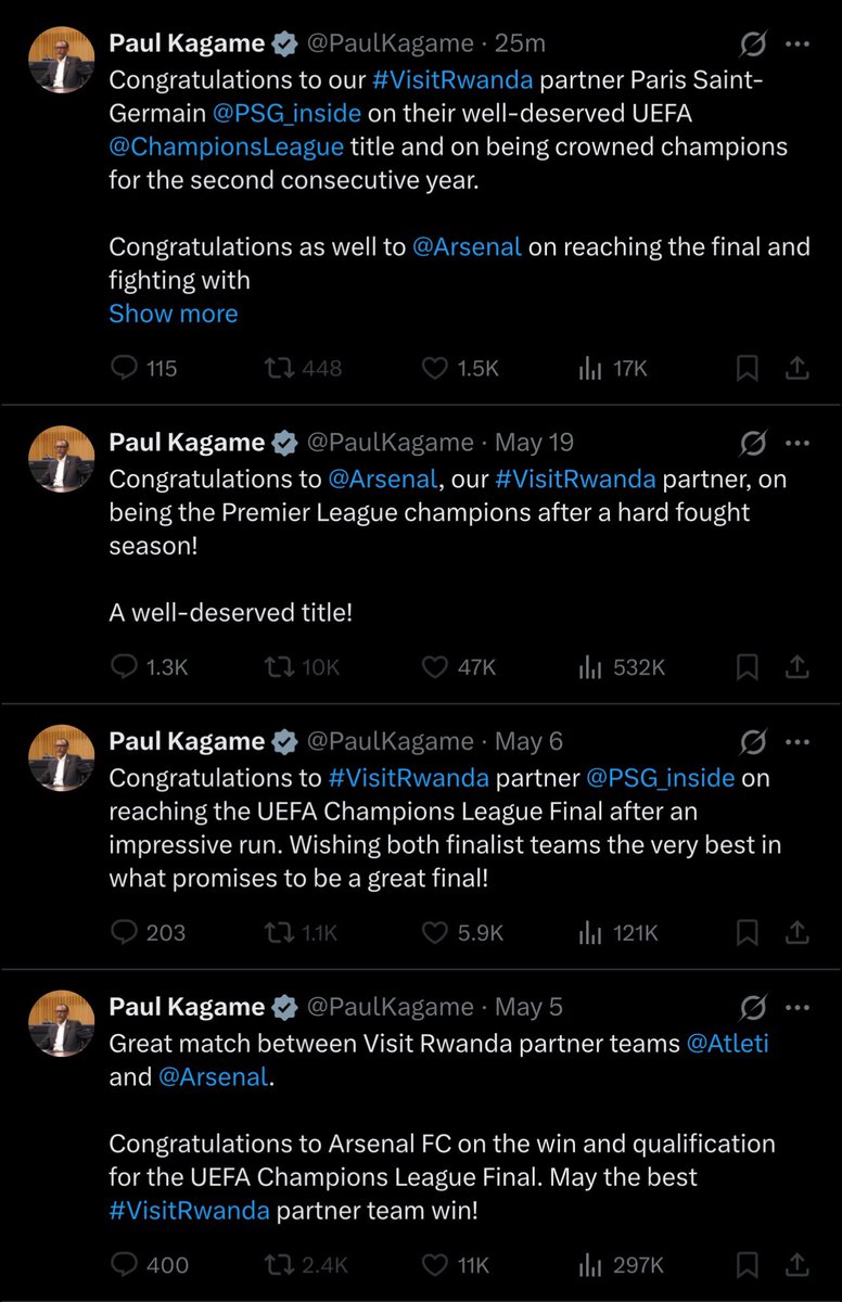 PatrickRugaba's tweet photo. Ariko hari ka message nkaka @PaulKagame yari yandika kuri APR cg Rayon Sport ? 
Cyangwa ubukoroni buri mumaraso !

Indwara yo gukunda ibyahandi kurusha ibyiwanyu ni icyorezo muri #Africa. Ariko iyo iri mubayobozi bwo biba ari akaga kuri ejo hazaza ! https://t.co/3Lj8t1k1Js
