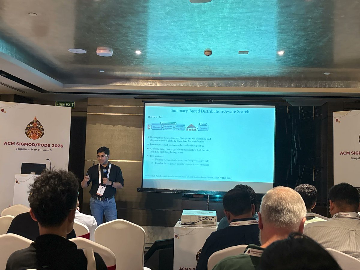 SIGMODConf's tweet photo. #SIGMOD2026 FinDS Workshop Invited talk by Prof. Kaustubh Beedkar, IIT Delhi: Compliant Data Processing Across Discovery, Sharing, and Querying https://t.co/8k8Q1VV2QD