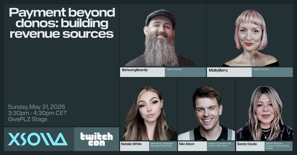 MollyBerry's tweet photo. Join me @BehavingBeardly and @Xsolla for a @TwitchCon panel about payment beyond donos: building revenue sources.

Sunday May 31st 3:30pm-4:30pm at the GivPLZ stage! 

Come with questions! See you there 💜 https://t.co/SxK0Xw9TKR