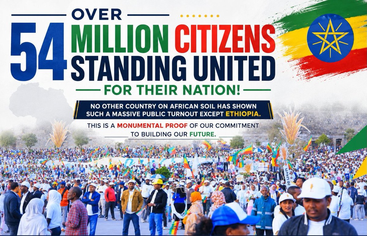 EngGiduma's tweet photo. #ኢትዮጵያ_ትመርጣለች!
#Etiopia_Votes!
Over 54 million citizens standing united for their nation! No other country on African soil has shown such a massive public turnout except Ethiopia. This is a monumental proof of our commitment to building our future. #VoteProsperity https://t.co/VpPdqEJDrl