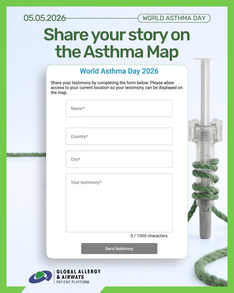 gaapporg's tweet photo. One minute of your time can fuel global health advocacy. 
📝 Fill out the form and pin your story on our Asthma Map. Your testimony is the evidence we need to demand better care worldwide: 
👉 https://t.co/lv1d0n6qkl

#AsthmaCareforEveryone #WovenTogether https://t.co/2rO7zKY4mh