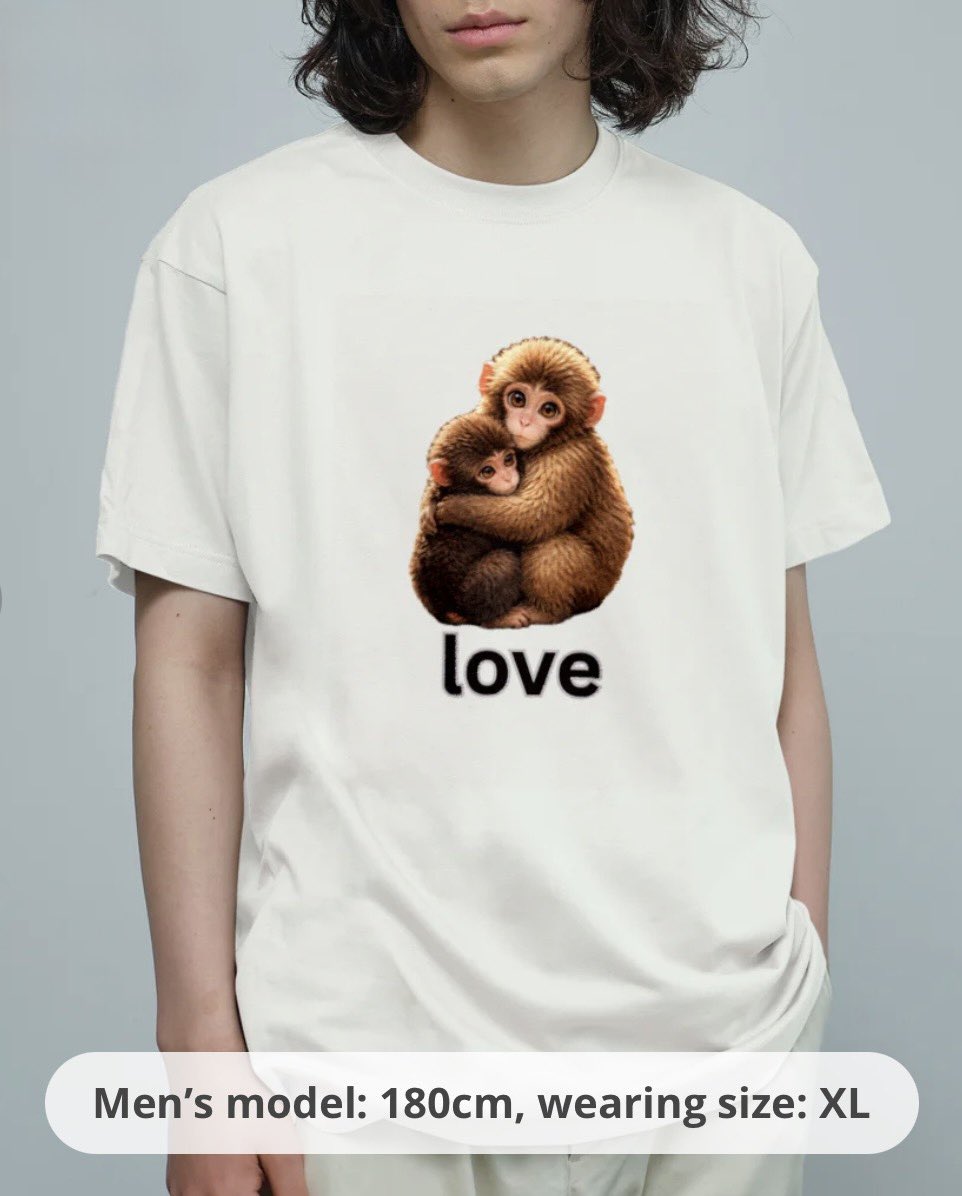ayceman's tweet photo. New design ぎゅっとハグ🐒💕
新作の「love」デザインを追加しました！見ているだけでぽかぽかする親子のようなどこか温かいイラストです。Tシャツでお揃いの親子コーデにするのもおすすめ✨ https://t.co/K2DO5EDwAM
#親子コーデ #おさるさん #suzuriで販売中 #kawaii #かわいい #ニホンサル https://t.co/CsS2kUqnqE