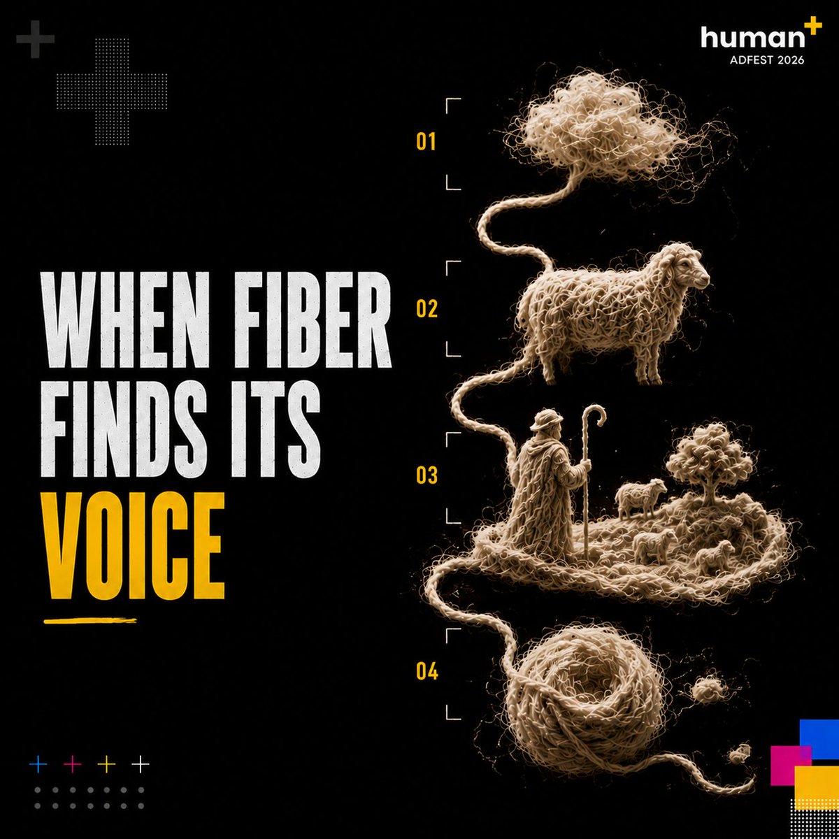 ADFESTbuzz's tweet photo. 🔊Campaign Shoutout 🔊
India’s indigenous wool is often treated as waste. “Desi Oon” by Studio Eeksaurus gave it a voice. 

See what the buzz is about 👇
https://t.co/QvBKYbgCza

#ADFEST2026 #LotusAwards #CampaignShoutout #HumanPlus #DesiOon https://t.co/ZR57rVaSfW