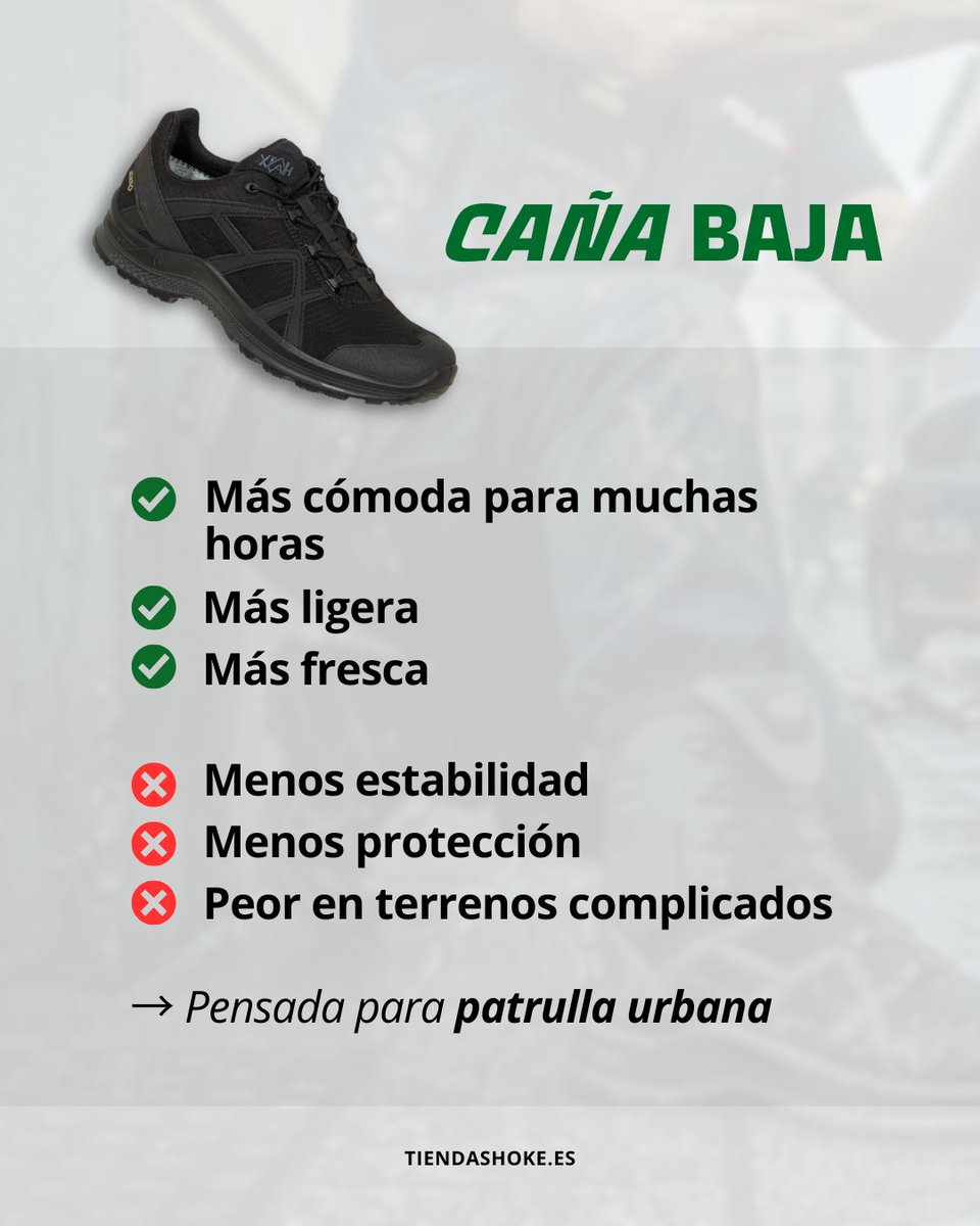 tiendashoke's tweet photo. Con calor no eliges comodidad. Eliges hasta dónde quieres protección.
🥾 Caña alta → servicio exigente
👟 Caña baja → patrulla urbana
¿Cuál llevas tú? 👇 https://t.co/6ycyUquevh