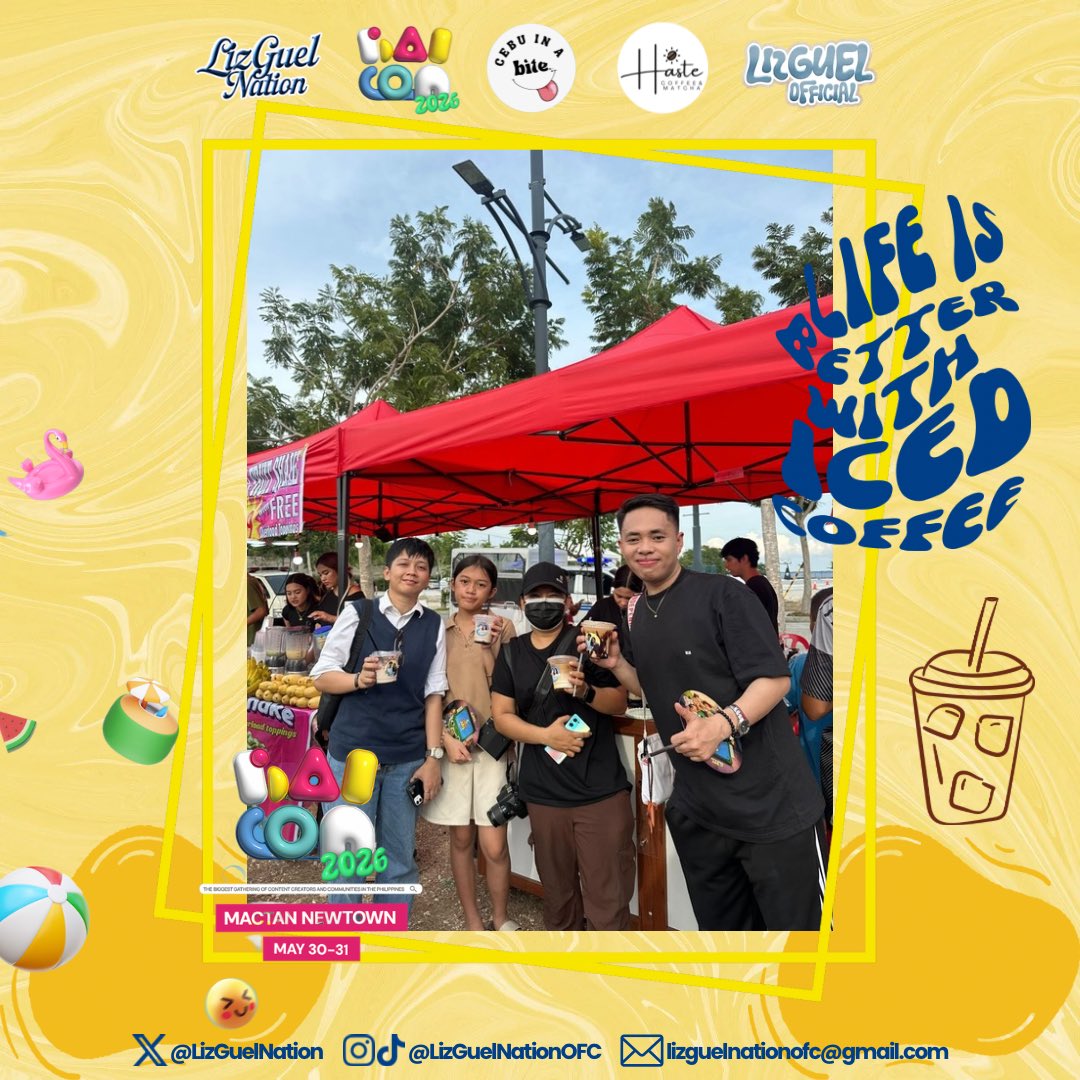 LizGuelNation's tweet photo. Nothing beats the feeling of sharing a little happiness, one cup at a time. ☕️ 🥤

Yesterday, 100 attendees enjoyed complimentary coffee drinks from us Blushies. 🩵💛 Our hearts are still full from the overwhelming support every BAECON has given to one of our mains, Miguel Vergara.

Don’t miss your chance to grab a cup, enjoy the moment, and share the good vibes with everyone around you FOR FREE. 😍

See you there again BAECONs!

#LizGuel #ElizaBorromeo #MiguelVergara