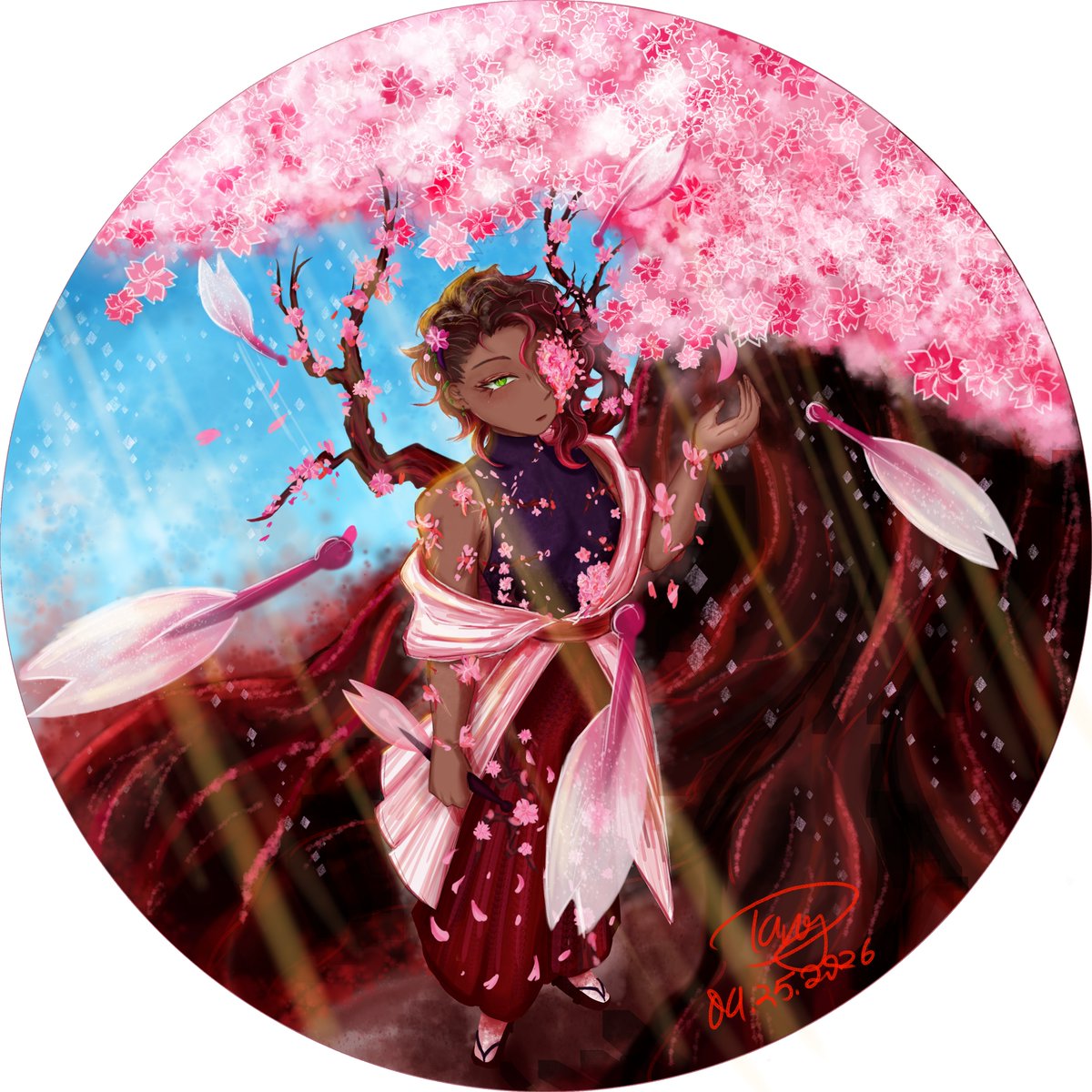 ZestyDreamsicle's tweet photo. Oh yeah I haven't posted this here. Part of the EGO Collab I did hosted by @VeritasFaust ! 

Featuring my OC Valentine/Rui in their Altered EGO:: Cherry Blossoms. https://t.co/KRJOXGtPH7