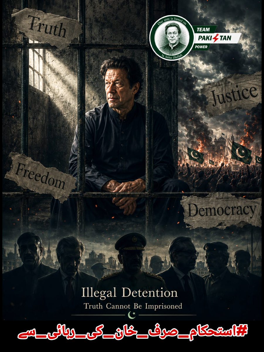 2Sehr's tweet photo. Imran Khan called for dialogue and political stability. Current govt shut doors. When voices are suppressed, problems multiply. Solution is Khan’s release.  
#استحکام_صرف_خان_کی_رہائی_سے  
@TeamPakPower https://t.co/AuCYW4QhMr