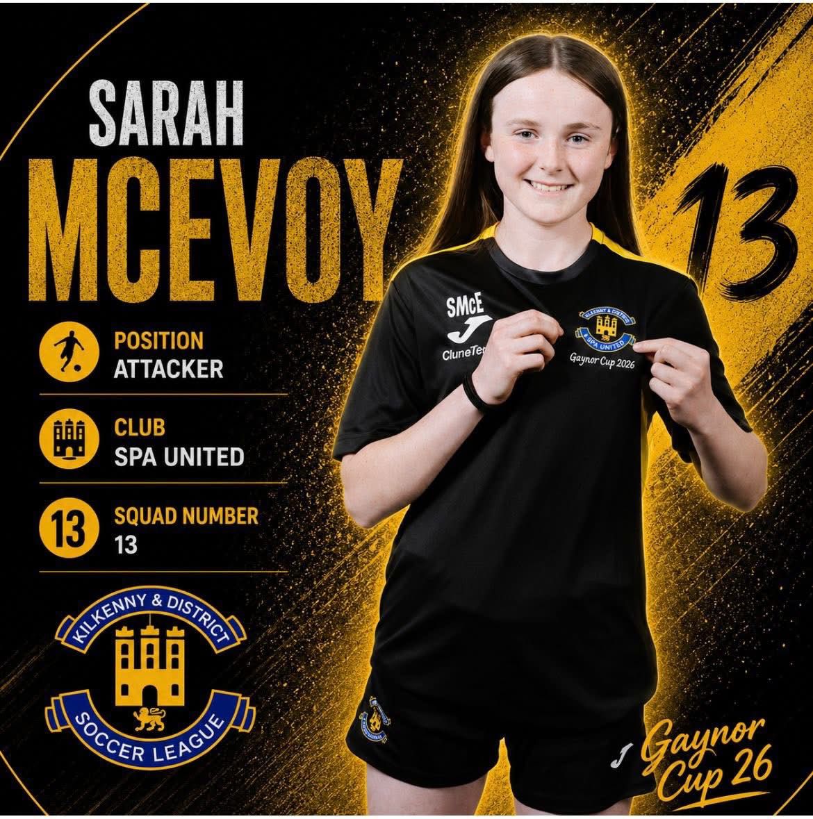 Spaunited63's tweet photo. Spa United would like to wish Ellie Ahern, Faye Murphy and Sarah McEvoy the very best of luck as they represent the Kilkenny District League in the @SFAIreland Gaynor Cup, which gets underway tomorrow.

Ellie also has the distinction of being captain of the squad. https://t.co/31x7JKl3TX