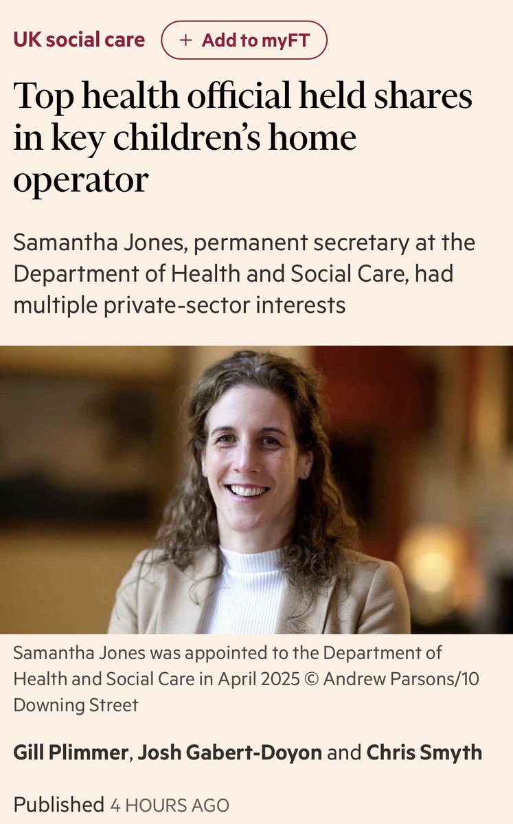 CHPIthinktank's tweet photo. The permanent secretary of the Department of Health and her husband have links with a private equity company which owns a range of outsourced NHS services providers including care for kids, ADHD diagnosis, cataract surgery. Do the rules allow this? Were Ministers told? https://t.co/eHfCTORgu3