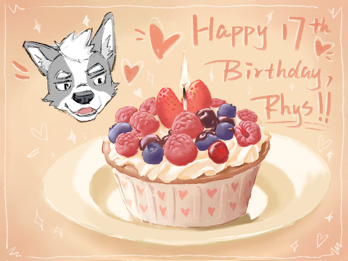 PengZhou7927's tweet photo. Happy birthday!!! Rhys! ☺️ I'm finally 17 now🤩
#artwork 
#furryㅤㅤㅤ 
#birthday 
#furryarwork https://t.co/1bzqeRiNsD