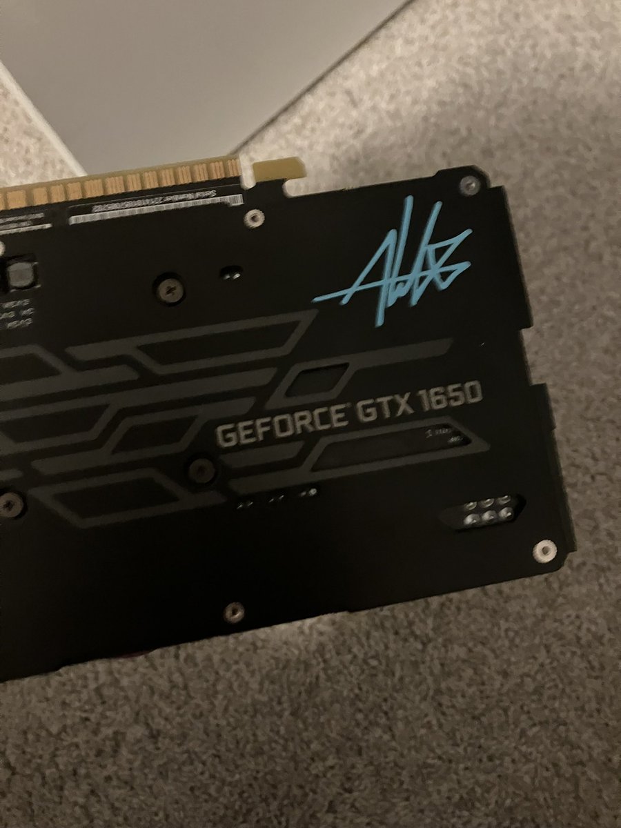 KTAwebcomic's tweet photo. Go my graphics card signed by @AleksLeVO today and it’s gotta be one of the cleanest things I own now https://t.co/VH5QPouWIW