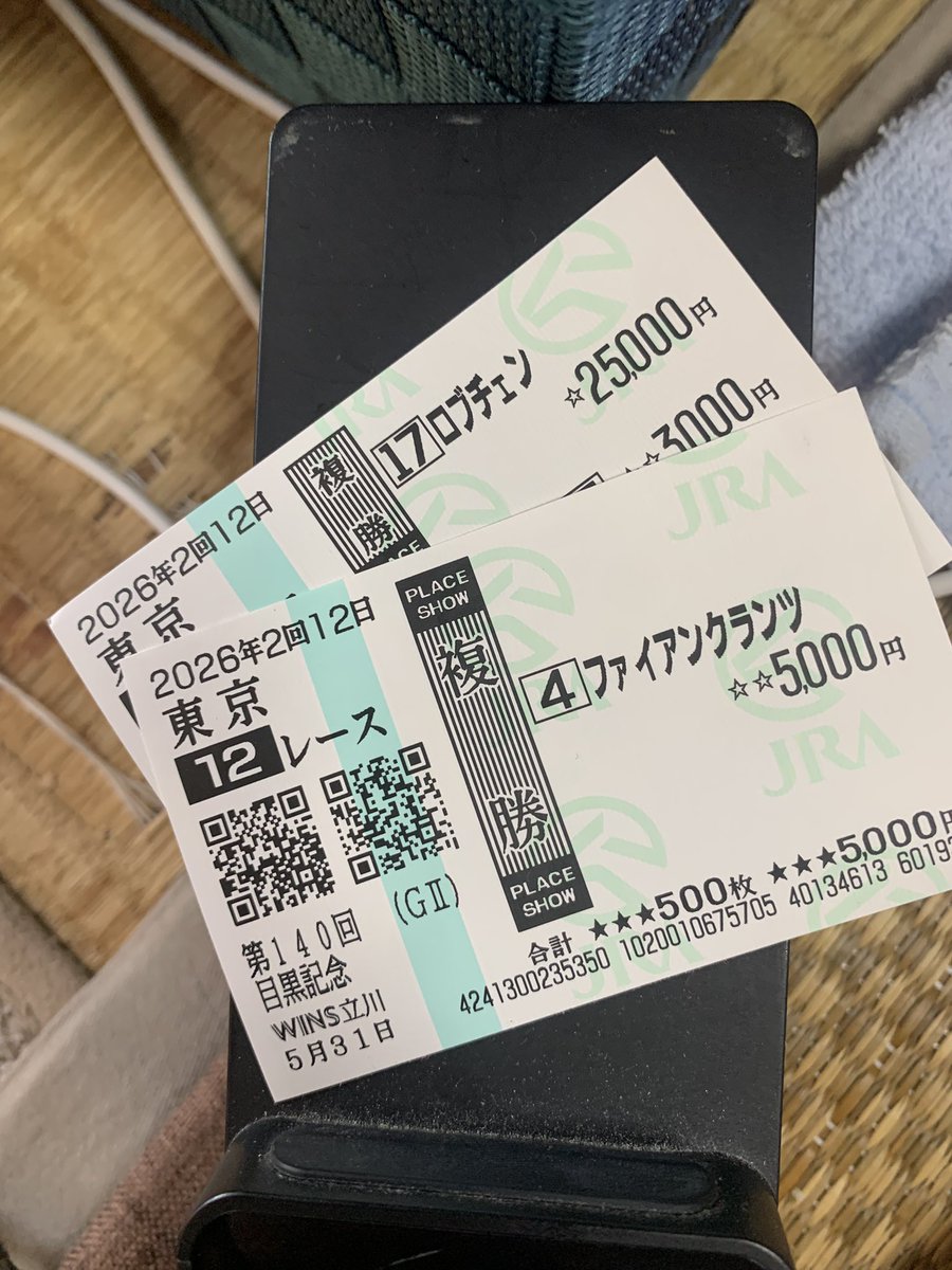 昨日のうちに買っておいた馬券たちが正解を出し続けてる
